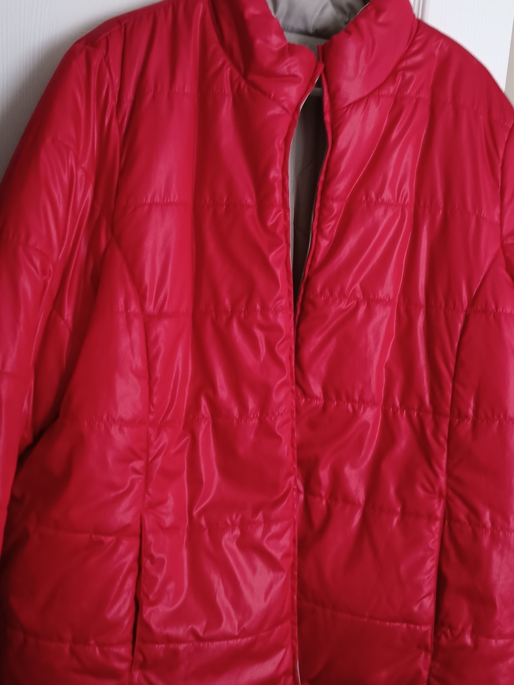 Red Quilted Women's Puffer Jacket